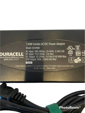 Duracell EA10900 130W Combo AC/DC Power Adapter for laptop